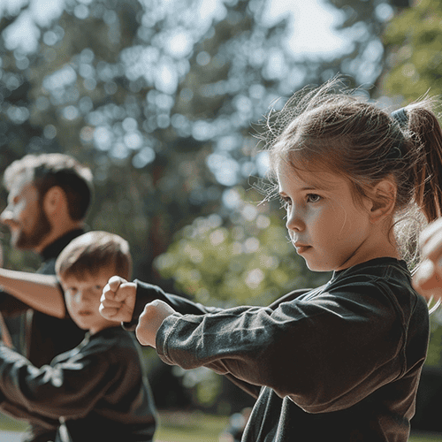 Kids practicing Karate